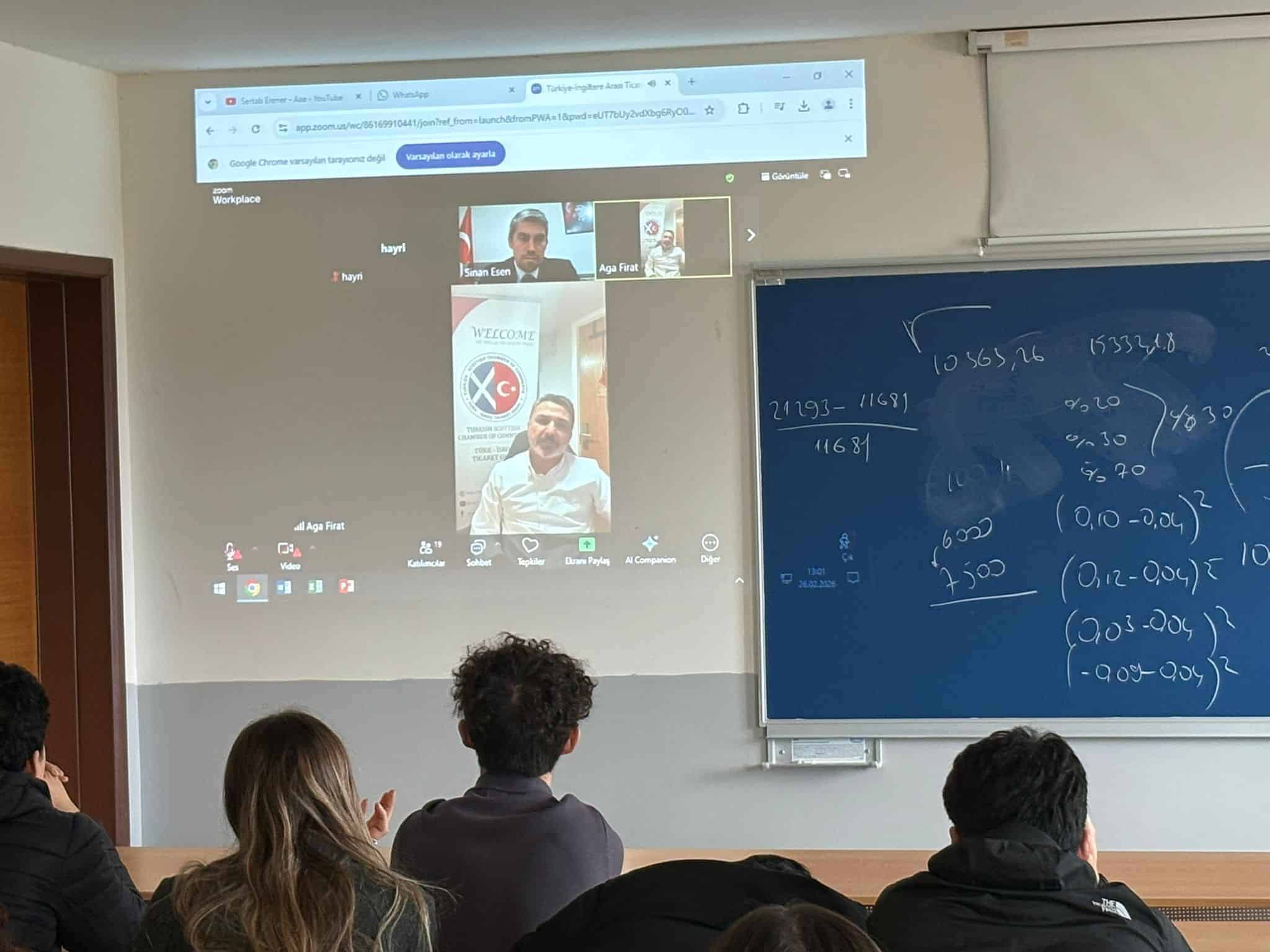 Fakültede Gerçekleşen Çevrim İçi Etkinlikte Türkiye ve Birleşik Krallık Arasındaki Ticari İş Birliği Anlatıldı