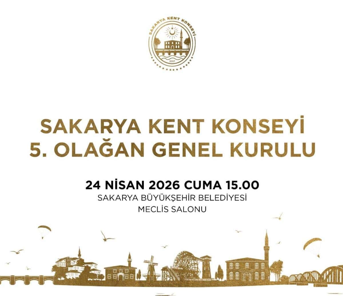 Sakarya Kent Konseyi 5. Olağan Genel Kurulu 24 Nisan'da Düzenlenecek