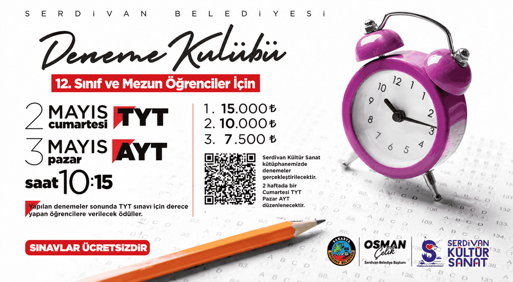 Serdivan’da Deneme Kulübü Sınavlarında Yoğun Katılım ve Ödül Desteği